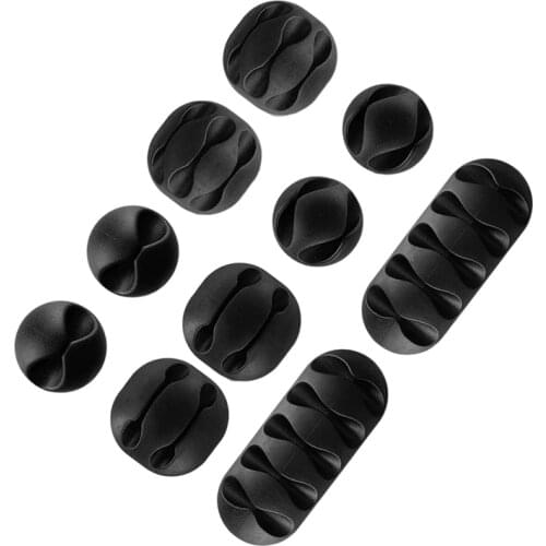 10Pc Cable Clips Multipurpose Cord Holder Self-Adhesive Cord Management Cable Holder Earphone Wire Organizers