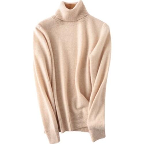 100% Merino Wool Women Turtleneck Sweater 2020 Autumn Winter Warm Soft knitted Pullover Femme Jumper Women Cashmere Sweater 8