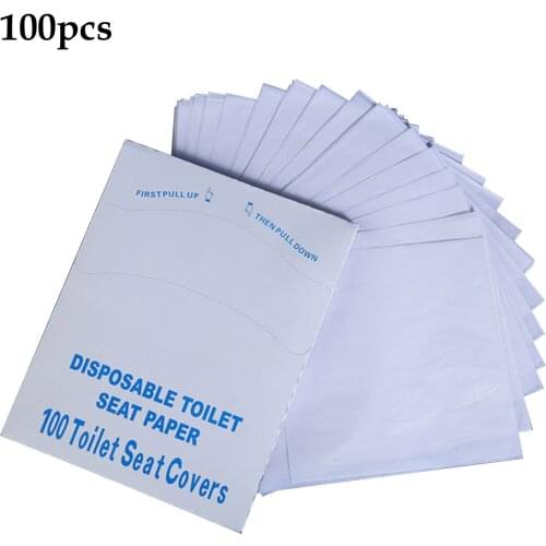 100Pcs/Pack Disposable Waterproof Toilet Seat Cover Mat Healthy Waterproof Toilet Paper Pad Home Bathroom Accessiories