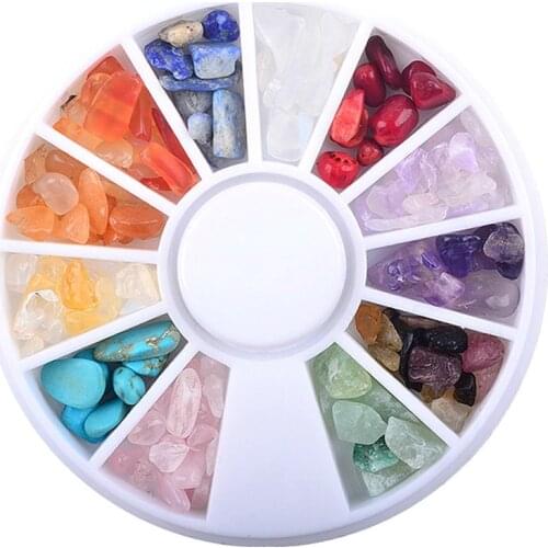 12 Irregular Stone Nail Art Decorations 3d Crystal Rhinestones Colorful Manicure Charms Nailart Supplies Fancy Agate Dekors Diy