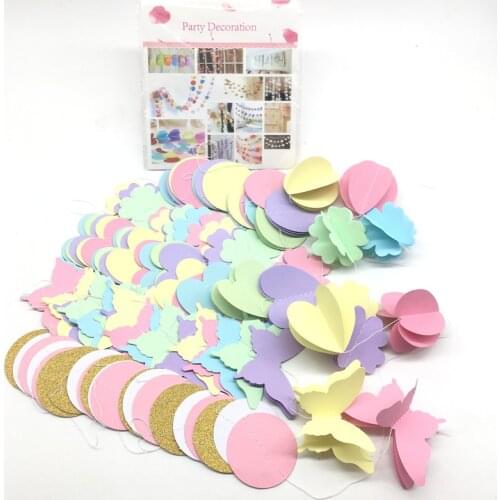 1bag/lot 3D Paper Garland 2meter Party Backdrops Wedding Decorations Wall Diy Craft Chrismas Birthday Party Supplies