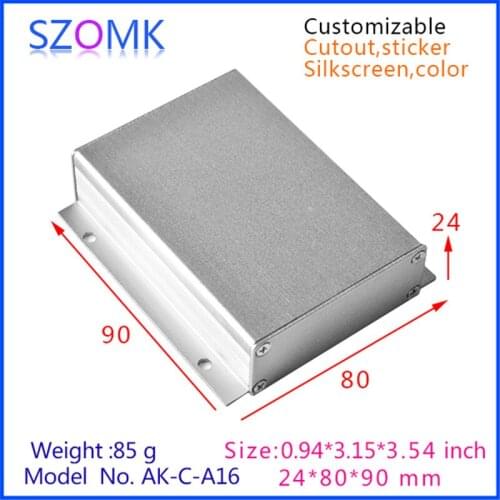 4 pcs/ lot, wall mounting aluminum housing switch box 24*80*90mm small aluminum enclosure instrument project box, aluminum box