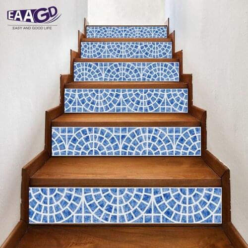 6Pcs/Set DIY 3D Stairway Stickers Nordic Style Stairs Stickers Fall Floor Wall Decor Decals Sticker Living Room Decoration