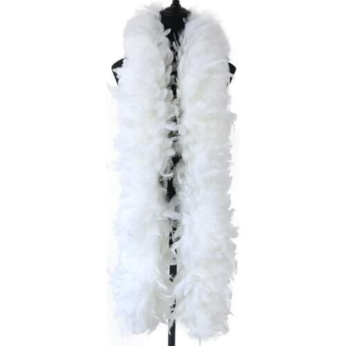 White Fluffy Marabou Turkey Rooster Feathers Boas Decoration Shawl Wedding Carnival Accessories Feathers For Crafts Wholesale 2M