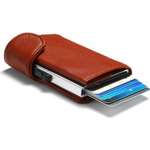 Bycobecy 2020 Metal RFID Credit Card Holder Men Business ID Card Case Automatic RFID Card Wallet Aluminium Bank Card Wallets