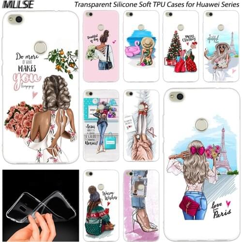 Hot Super girl Soft Silicone Case for Huawei NOVA 3 3i 4 Honor 7A Pro 7S 6X 7X 8X 8 9 10 Lite Play View 20 Fashion Cover