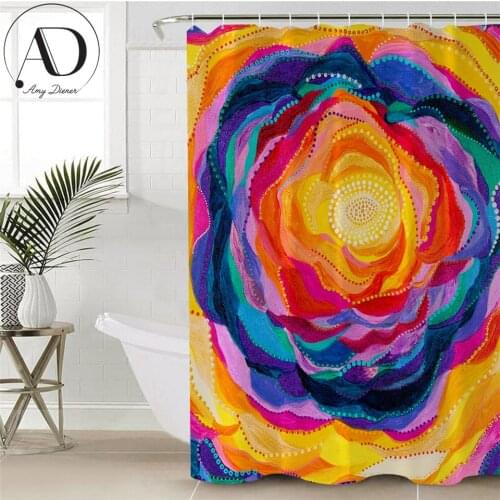 Bloom by Amy Diener Shower Curtain Colorful Rose Waterproof Bath Curtain With Hook Flower Bathroom Decor Watercolor tenda doccia