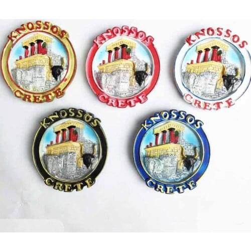 The Greek tourism of refrigerator ruins of Minos labyrinth bull murals Fridge Magnets