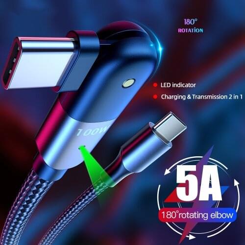 STONEGO PD Cable 100W USB C to USB C Fast Charging Cable, 180 Degree Rotatable Type C Charger Cord Compatible