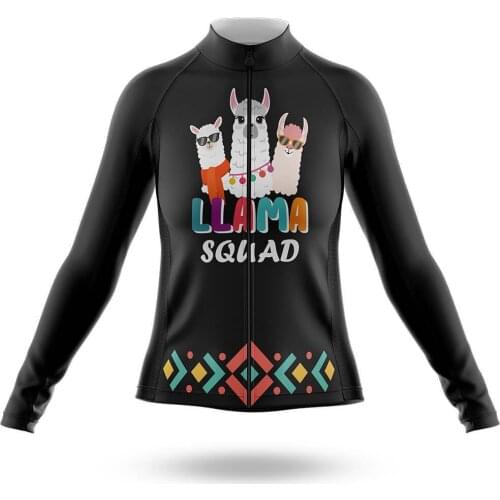 2021 Llama Squad Cycling Jersey Long Sleeve Clothing Race Road Bike Shirts Bicycle Tops MTB Uniform Maillot