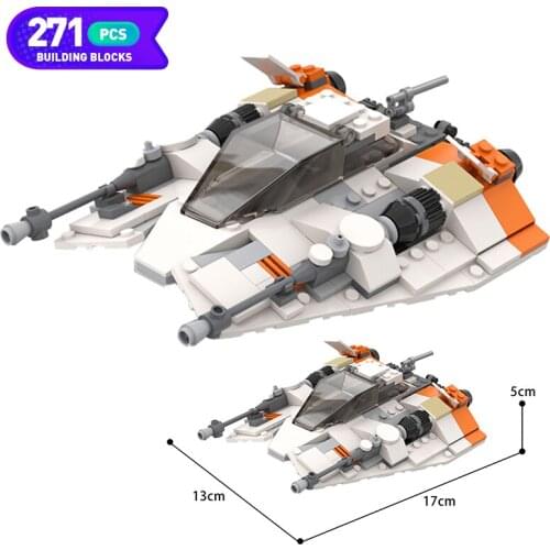Moc Star T-47 Snowmobile Space Battle Transport Vehicle War Modular Weapons Spaceship Building Blocks Children Toys Puzzle Gifts