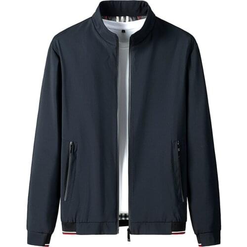 Jacket mens autumn coat trend casual mens young and middle-aged business fashion Korean slim mens jacket thin