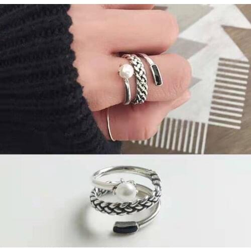 Personality Boho Beads Ball Rings For Women Charm Wedding Jewelry Adjustable Antique Finger Ring Anillos 2021