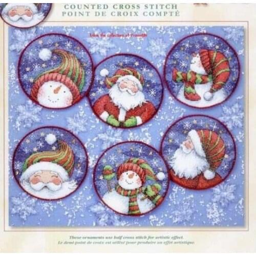 Top WY Lovely Counted Cross Stitch Kit Ornament Santa Claus Father Snowman Snowmen Gift Christmas Tree Ornaments Dim 08789
