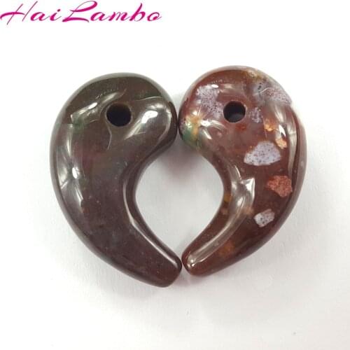 5pcs HaiLambo Fashion Handmade Indian Agates Carved Magatama Pendant Comma Beads Classic Amulet Jewelry Pendants Bead for Gift