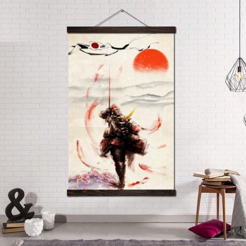 Wall Art Canvas Frame Poster and Prints Canvas Painting Art Print Picture Home Decoration for Living Room Japanese Samurai Art