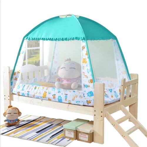 Newborn Baby Mosquito Net Bi-parting Foldable Mongolian Yurt Mosquito Netting Infant Crib Tent Cartoon Netting Canopy 3 Colors