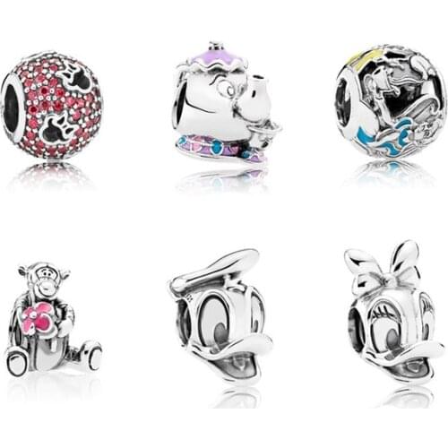 NEW 100% 925 Sterling Silver Piercing Heart Hollow Crystal Charm Bead Fit European Women DIY Bracelet Factory Wholesale