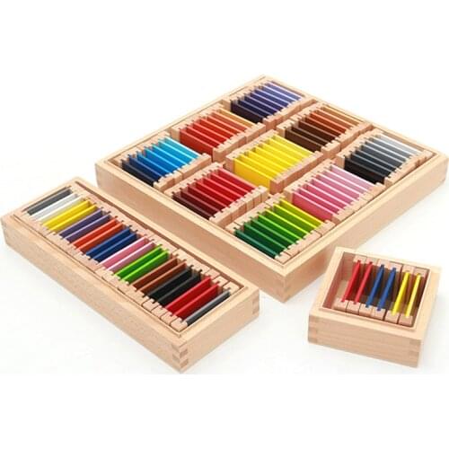 Montessori Sensorial Material Learning Color Tablet Box 1/2/3 Wood Preschool Training Kids Puzzle Educational Toys For Children