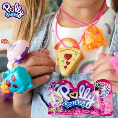 Original Polly Pocket Girl Toys Guess Bag Pocket Accessories Doll Toys for Girls Surprise Blind Box Toys for Children Mini Polly