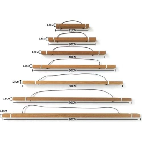21-80cm Solid wood hanging scrolls magnetic Light Frame Hanger for Photo Picutre Canvas Art print Wall Hanging Poster Frame