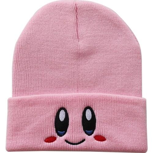 Casual Beanies Skullies Lovely face Embroidery Knitted Hat Bonnet Cap Girls Boys Skiing Warm Unisex