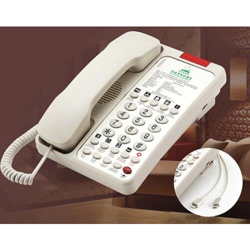 Corded Telephone, Hotel Wired Corded Landline Desktop Phone, 10 Fast Dialing Buttons, Speaker, Adjustable Ringtone, Mute, Redial