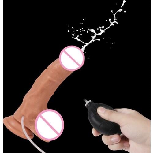 Realistic Dildo Ejaculating Realistic Spray Water Penis Artifical Penis With Suction Cup Erotic Toys For Female Mastrubator