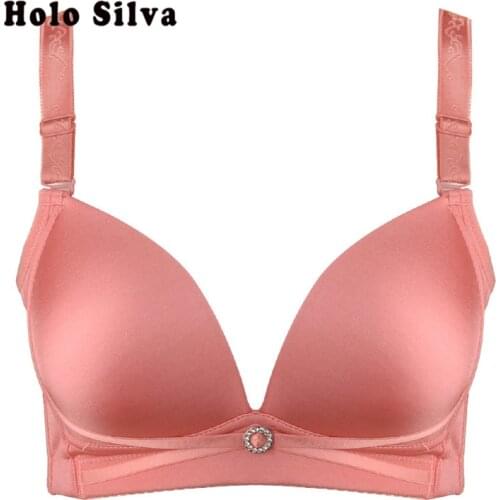 Plus Size Bra 36 38 40 42 44 46 B C Cup Seamless Wireless Bra Push Up Underwear Adjustable Thin Large Single-bra Wire Free Style