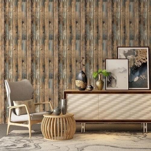 Retro Faux Wood Wallpaper Peel and Stick 3d Self Adhesive Stripe Wall Paper Panel Home Decor Living Room Bedroom Furniture Mural