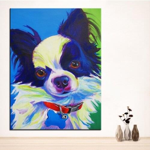 Hand painted Oil Painting Cute Dog Wall painting Home Decorative Wall Art Picture For Living Room painting No Frame
