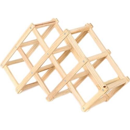 Collapsible Wooden Wine Racks Wine Bottle Holder Wood Shelf Organizer Storage For Retro Display Cabinet