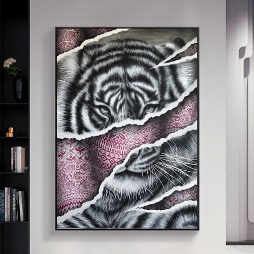 Tiger Wildlife Animal Art Canvas Painting on The Wall Posters and Prints Tiger Wall Art Picture for Living Room Home Decor