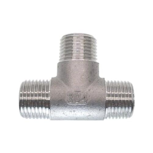 1/4" 3/8" 1/2" 3/4" 1" BSP Male Thread Tee Type 3 Way 304 Stainless Steel Pipe Fitting Adapter Coupler Connector