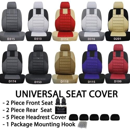 Universal Track Detail Style Car Seat Covers Set Fit Most Auto With Tire Four Seasons Front Rear Linen Breathable Protector Cozy