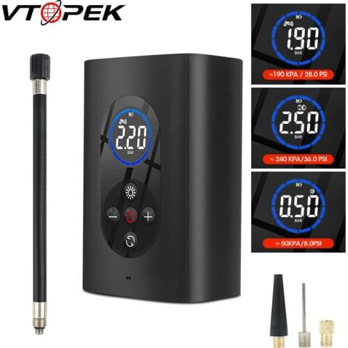 Vtopek Air Pump Compressor Portable Electric Tire Inflator Cordless for Car Motorcycle Bicycle Ball Wireless Tire Inflatable