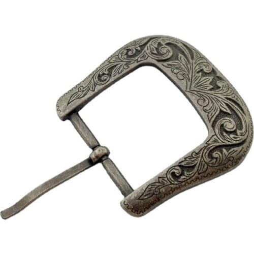 Womens belt pattern pin buckle ancient silver plated belt buckle zinc alloy environmental protection pin buckle