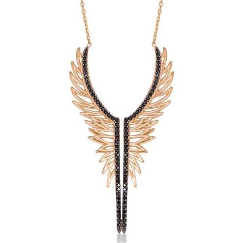 Silver Angel Wing Lady Necklace