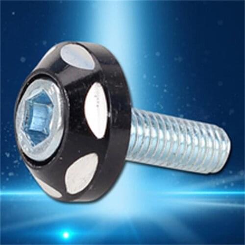 10Pcs Univeral Aluminium Alloy 6mm License Plate Screw Bolt Screw Nut Motorcycles Car ATV Bike CBR250 CBR400 NSR VFR ZZR ZXR