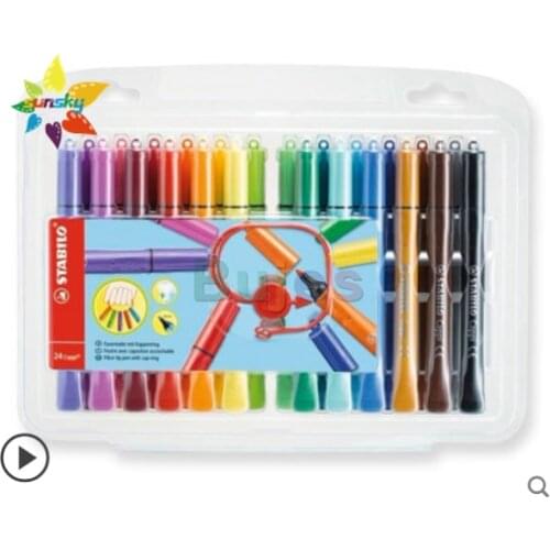 Stabilo cappi 12/30 color Childrens watercolor pen washable safe and non-toxic painting pen Triangular penholder art supplies