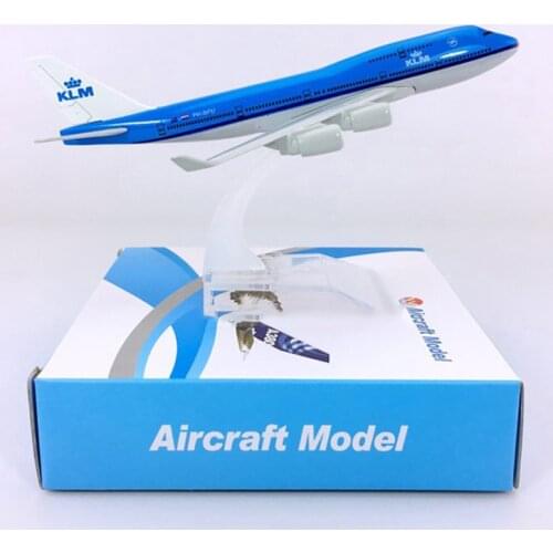 16CM 1:400 Boeing B747-400 model Dutch Airlines KLM with base alloy aircraft plane collectible display toy model collection Toys