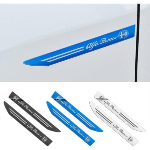 2PCS/set Auto parts 3D metal blade standard leaf plate side standard sticker for alfa romeo 159 147 156 giulietta 147 159 mito