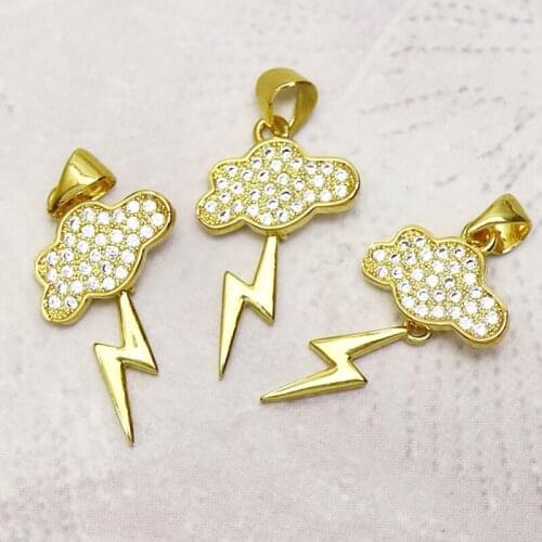 20 Pcs Zirconia Flash Pendant jewelry Necklace Clouds& Flash charms pendant fashion jewelry women accessories pendants 7309