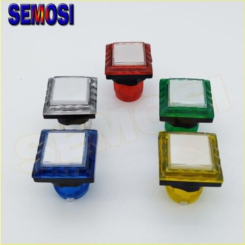 20 pcs / set 32mm Square 12V Arcade Button Illuminated Push Button with Micro Switch + 12V LED + Holder