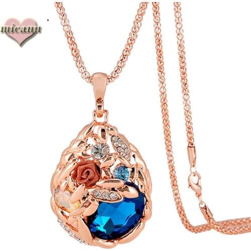 2019 New Wheat Ear Pendant Long Cross-Border Crystal Necklace For Women Gift Ethnic Bohemian Choker Drop Shipping Colgantes Sale