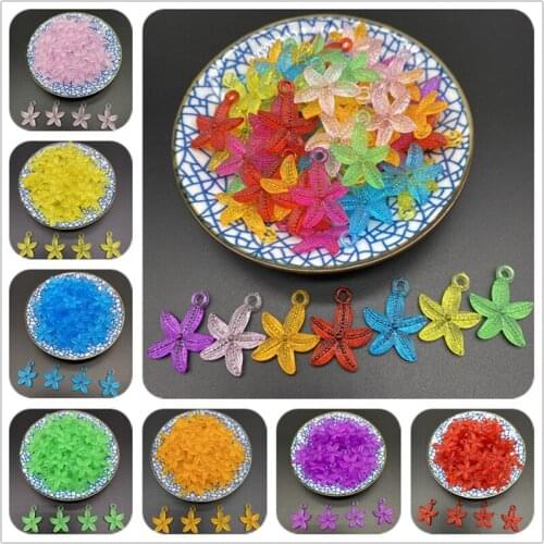 30pcs/Lot 20mm Acrylic Beads Starfish Shape Spacer Beads For Jewelry Making Charms Earring Necklace Accessories