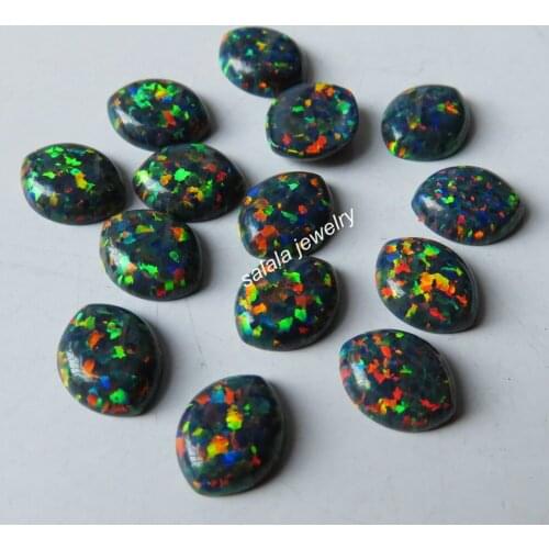 50pcs/lot 8x10mm Marquise Opal OP32 Black Fire Opal Marquise cut Opal Synthetic Marquise Cabochon Fire Opal for Jewelry