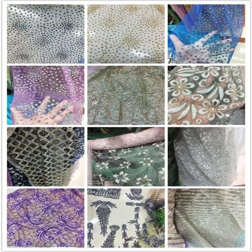 African Lace Fabric 2019 Embroidered Nigerian Rhinstones Laces Fabric High Quality French Tulle Lace Fabric For Women Clothing