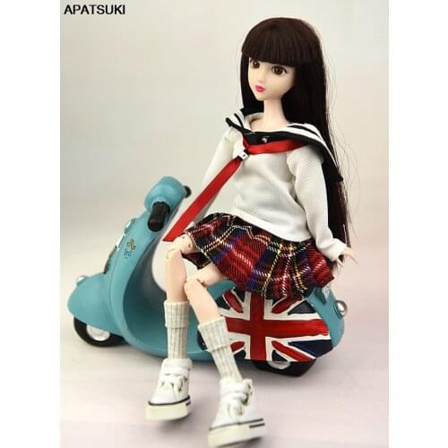 1/6 Dolls Accessories Fashion Doll Clothes For Barbie Doll Outfits Shirt & Pleated Skirt Students Costume For Barbie Dollhouse