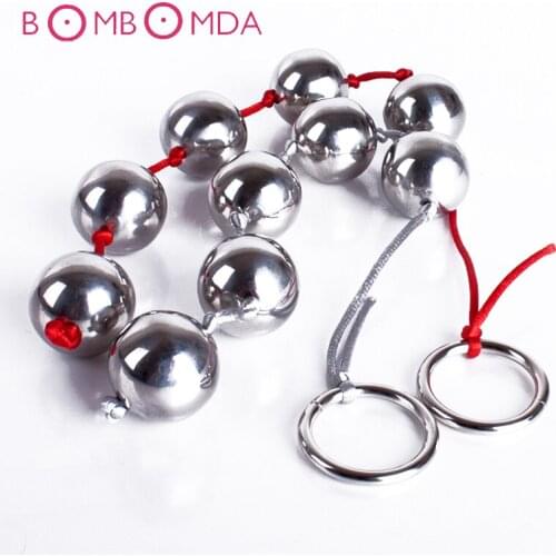 Stainless Steel Anal Beads With Pull Ring Heavy Anal Vaginal Plug Stimulation Butt Plug Sex Toys Sex Products Female Masturbator
